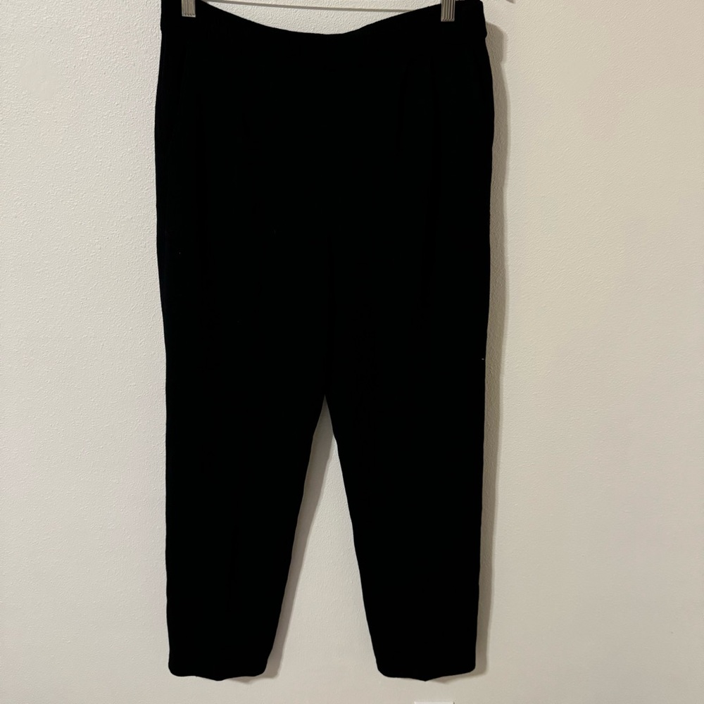Vintage St. John Basics Black Santana Knit Pleated Pull On Pants USA X-Large